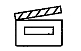 Schwarz-weiß gezeichnete Filmklappe